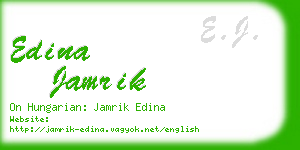 edina jamrik business card